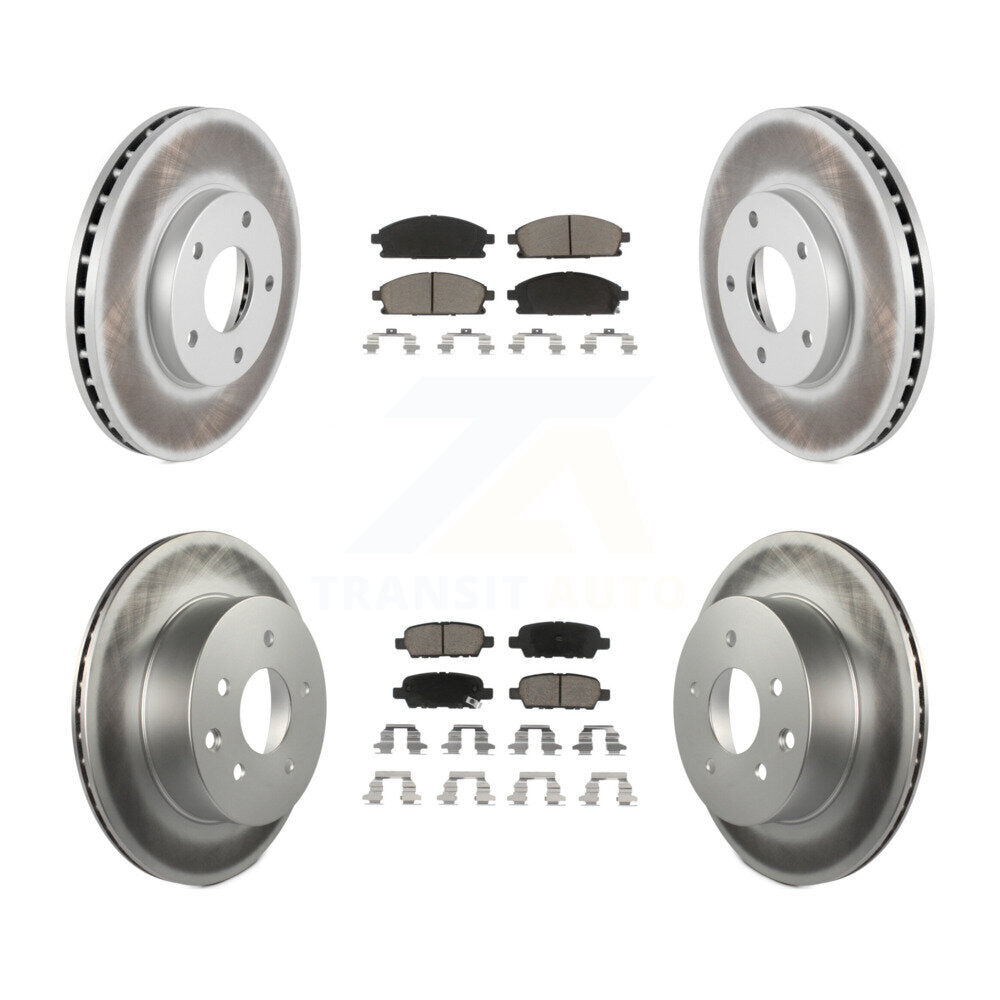 [Front+Rear] 2005-2006 Nissan X-Trail Premium Coated Rotors & Ceramic Pads Brake Kit For Max Braking