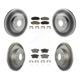 Front Rear Coated Disc Brake Rotors & Ceramic Pad Kit For Honda Accord Acura TSX