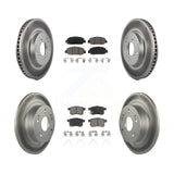 Front Rear Coated Disc Brake Rotors And Ceramic Pads Kit For Honda Accord