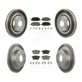 Front Rear Coated Disc Brake Rotors And Ceramic Pads Kit For Honda Accord