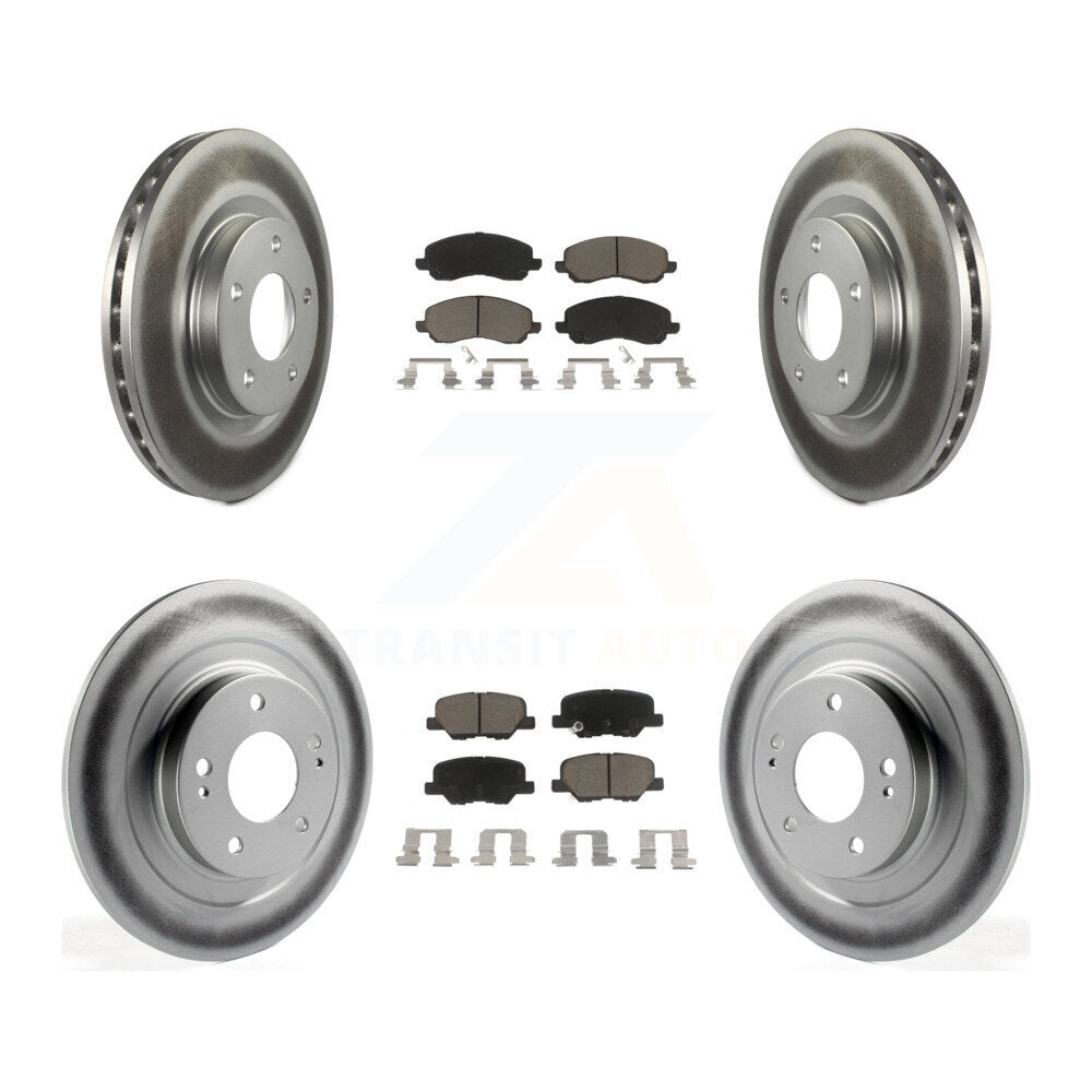 Front Rear Coated Brake Rotor Ceramic Pad Kit For Mitsubishi Outlander Sport RVR