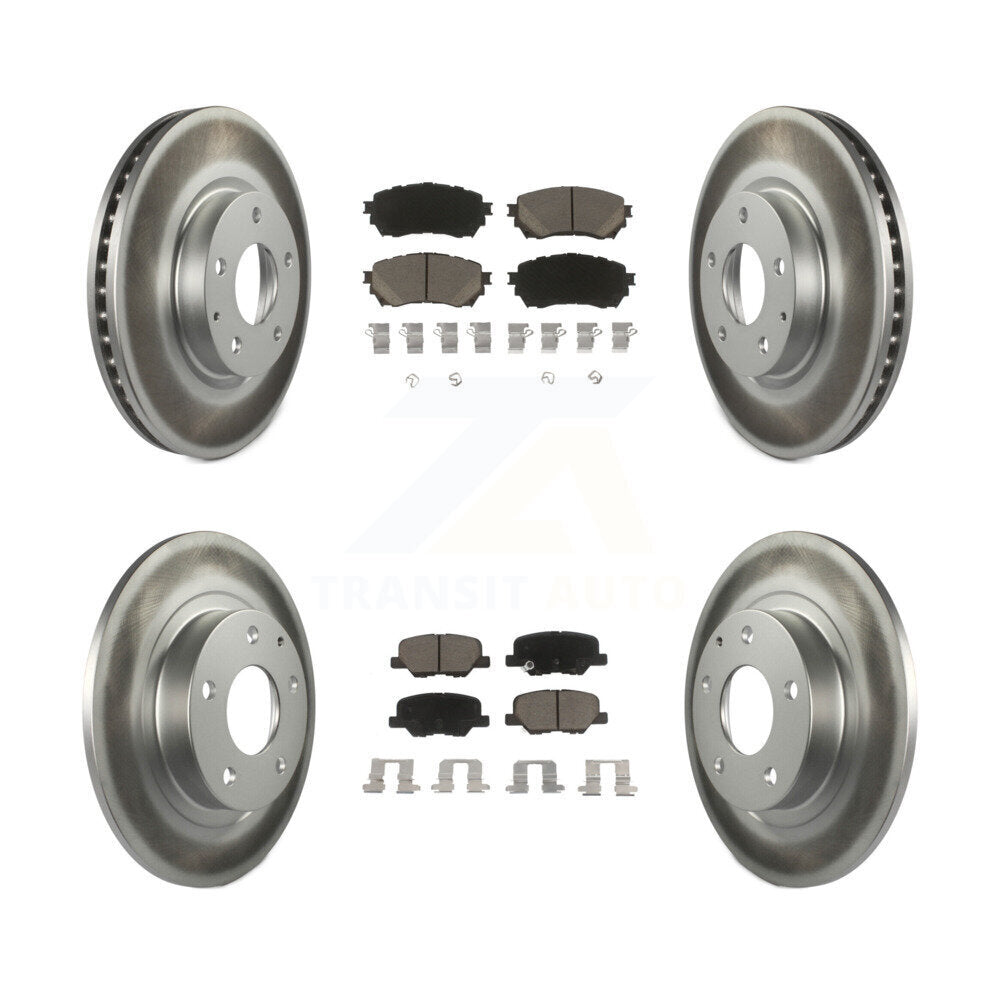 Front Rear Coated Disc Brake Rotors And Ceramic Pads Kit For Mazda 6