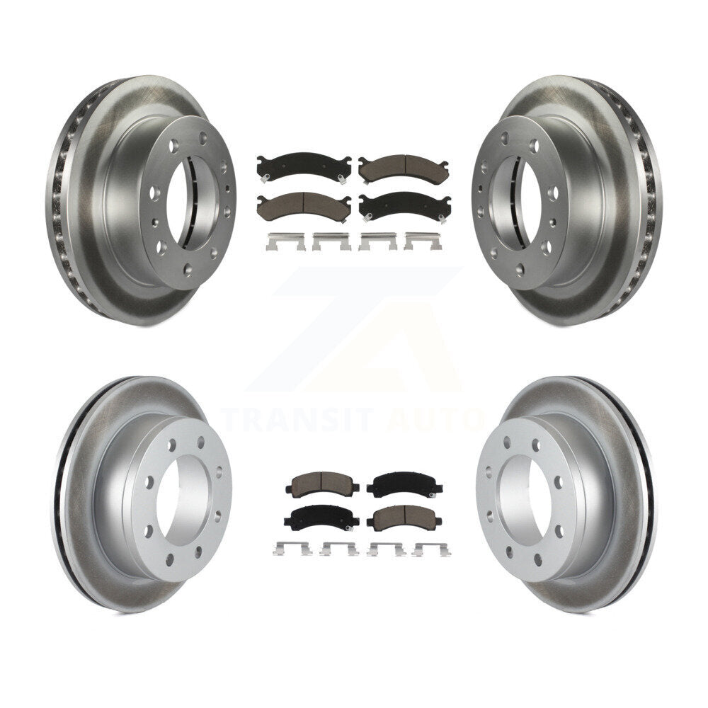Front Rear Coat Disc Brake Rotors Ceramic Pad Kit For Chevrolet Express 2500 GMC