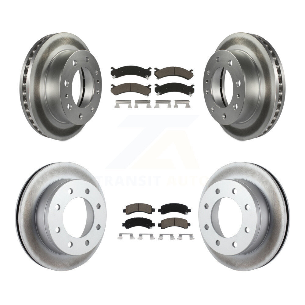 Front Rear Coat Disc Brake Rotors Ceramic Pad Kit For Chevrolet Express 2500 GMC