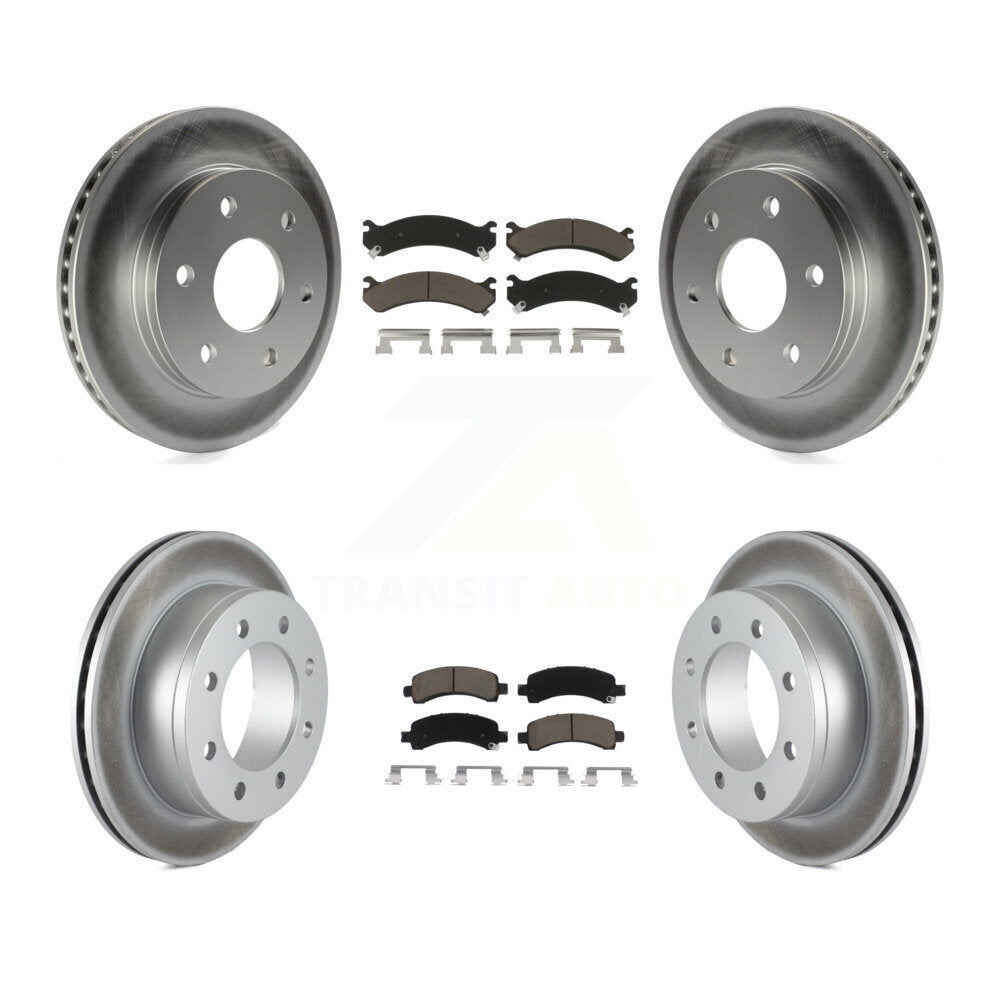 Front Rear Coat Disc Brake Rotors Ceramic Pad Kit For Chevrolet Express 2500 GMC