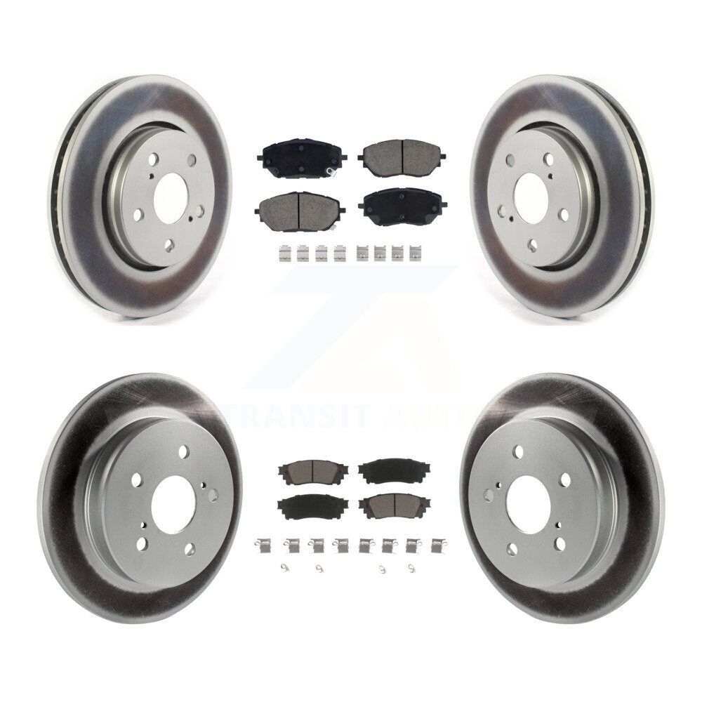 [Front+Rear] 2018 Toyota C-HR Premium Coated Rotors & Ceramic Pads Brake Kit For Max Braking