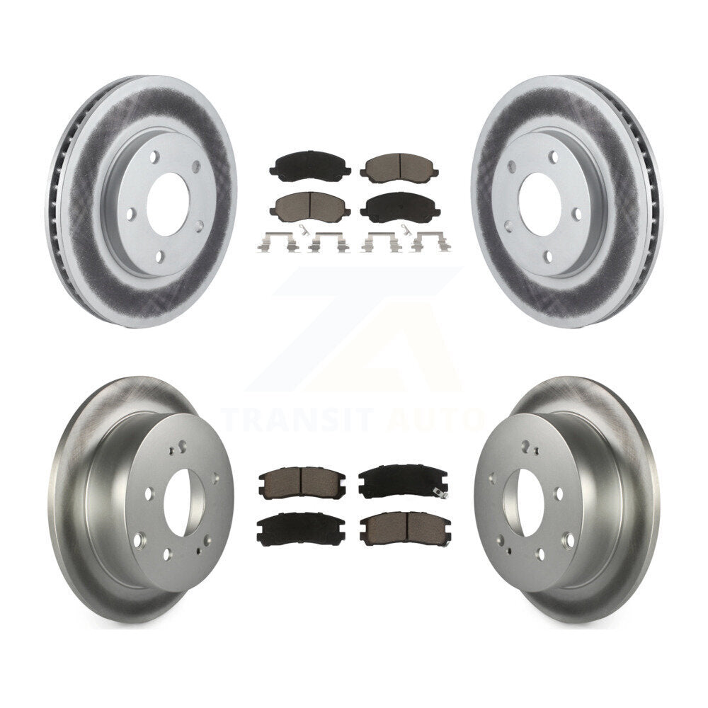 Front Rear Coated Disc Brake Rotors And Ceramic Pads Kit For Mitsubishi Galant