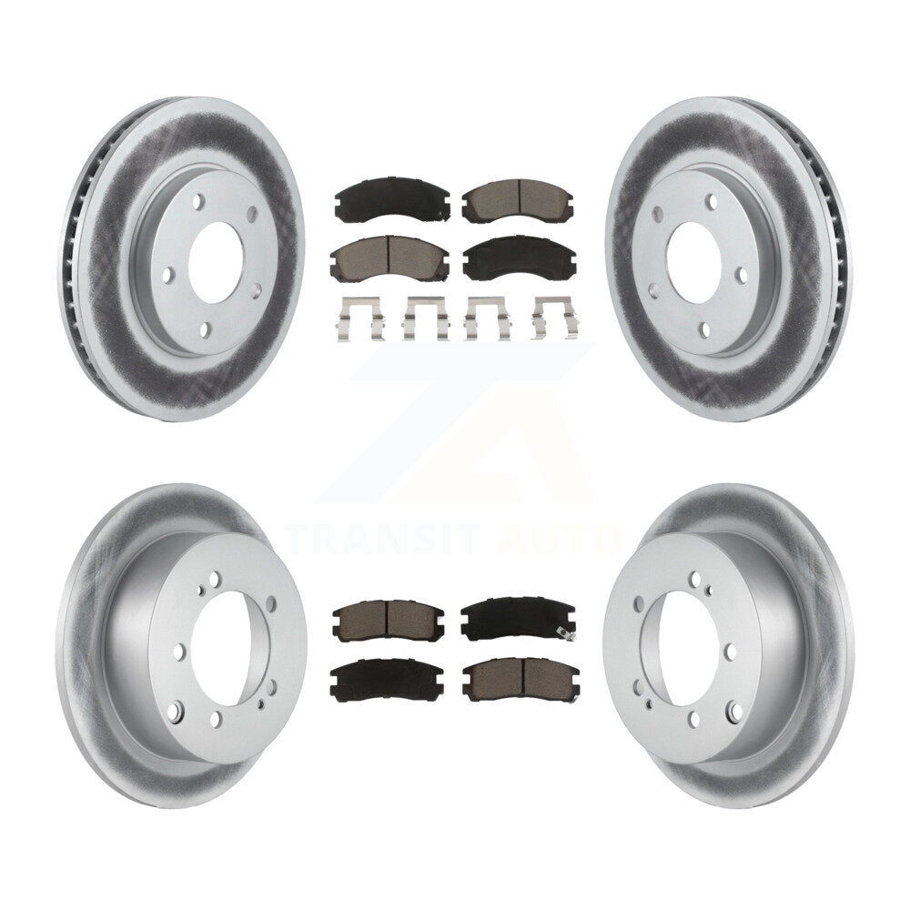 [Front+Rear] 2000 Mitsubishi Eclipse 3.0L Premium Coated Rotors & Ceramic Pads Brake Kit For Max Braking