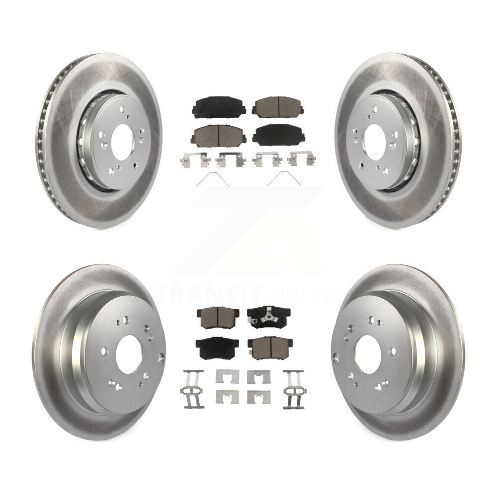 [Front+Rear] 2013-2018 Acura RDX Premium Coated Rotors & Ceramic Pads Brake Kit For Max Braking