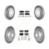 Front Rear Coated Disc Brake Rotors & Ceramic Pad Kit For Honda Accord Crosstour