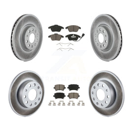 [Front+Rear] 2008 Audi A3 Quattro Premium Coated Rotors & Ceramic Pads Brake Kit For Max Braking