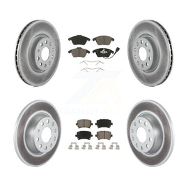 Front Rear Coated Brake Rotor Ceramic Pad Kit For Volkswagen Passat GTI Eos Audi