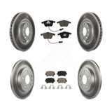 Front Rear Coated Disc Brake Rotors And Ceramic Pads Kit For Audi A4 Quattro
