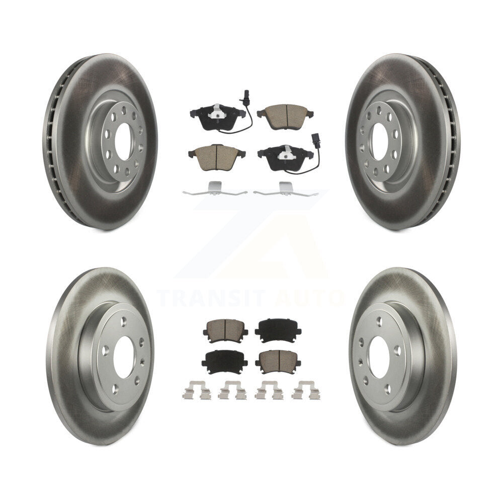 Front Rear Coated Disc Brake Rotors And Ceramic Pads Kit For Audi A4 Quattro