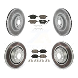 Front Rear Coated Disc Brake Rotors And Ceramic Pad Kit For Volkswagen Passat CC