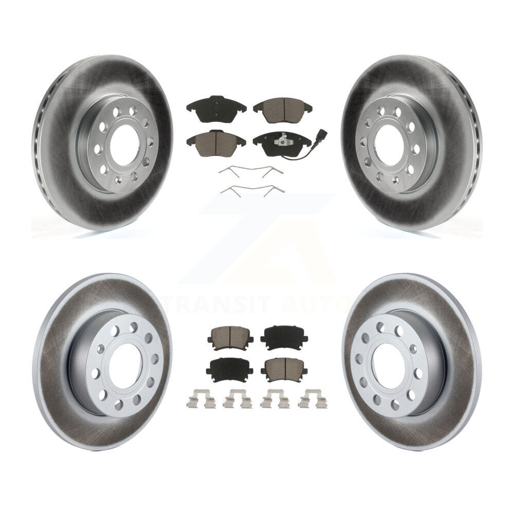 [Front+Rear] 2006-2009 Volkswagen Rabbit Premium Coated Rotors & Ceramic Pads Brake Kit For Max Braking