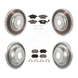 Front Rear Coated Disc Brake Rotors And Ceramic Pads Kit For Volkswagen CC