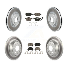 Front Rear Coated Disc Brake Rotors And Ceramic Pads Kit For Volkswagen CC