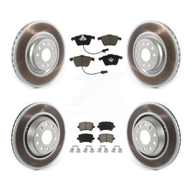 Front Rear Coated Disc Brake Rotors And Ceramic Pads Kit For Volkswagen CC