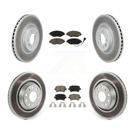 Front Rear Coated Disc Brake Rotors And Ceramic Pads Kit For Volkswagen CC AWD