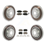 Front Rear Coated Disc Brake Rotors And Ceramic Pads Kit For Volkswagen CC AWD