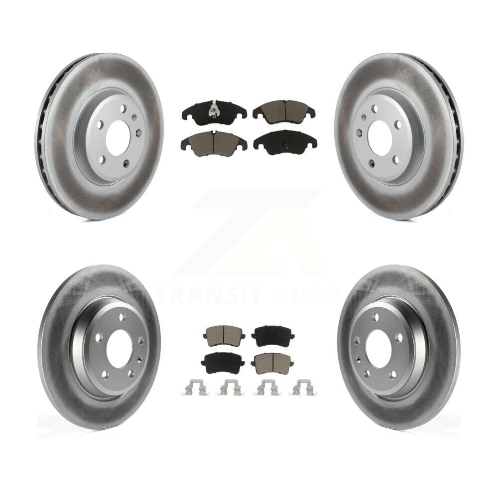 Front Rear Coated Disc Brake Rotor And Ceramic Pad Kit For Audi Q5 A4 Quattro A5