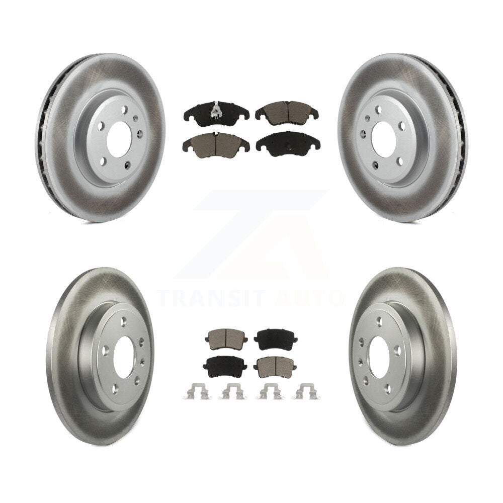 [Front+Rear] 09 Audi A4 Quattro Sedan/Wagon Premium Coated Rotors & Ceramic Pads Brake Kit For Max Braking