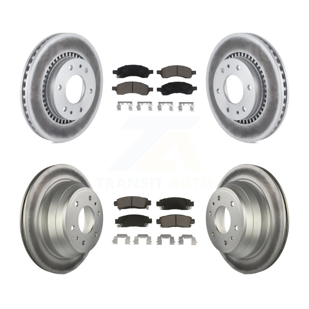 Front Rear Coat Brake Rotors Ceramic Pad Kit For Chevrolet Trailblazer GMC Envoy
