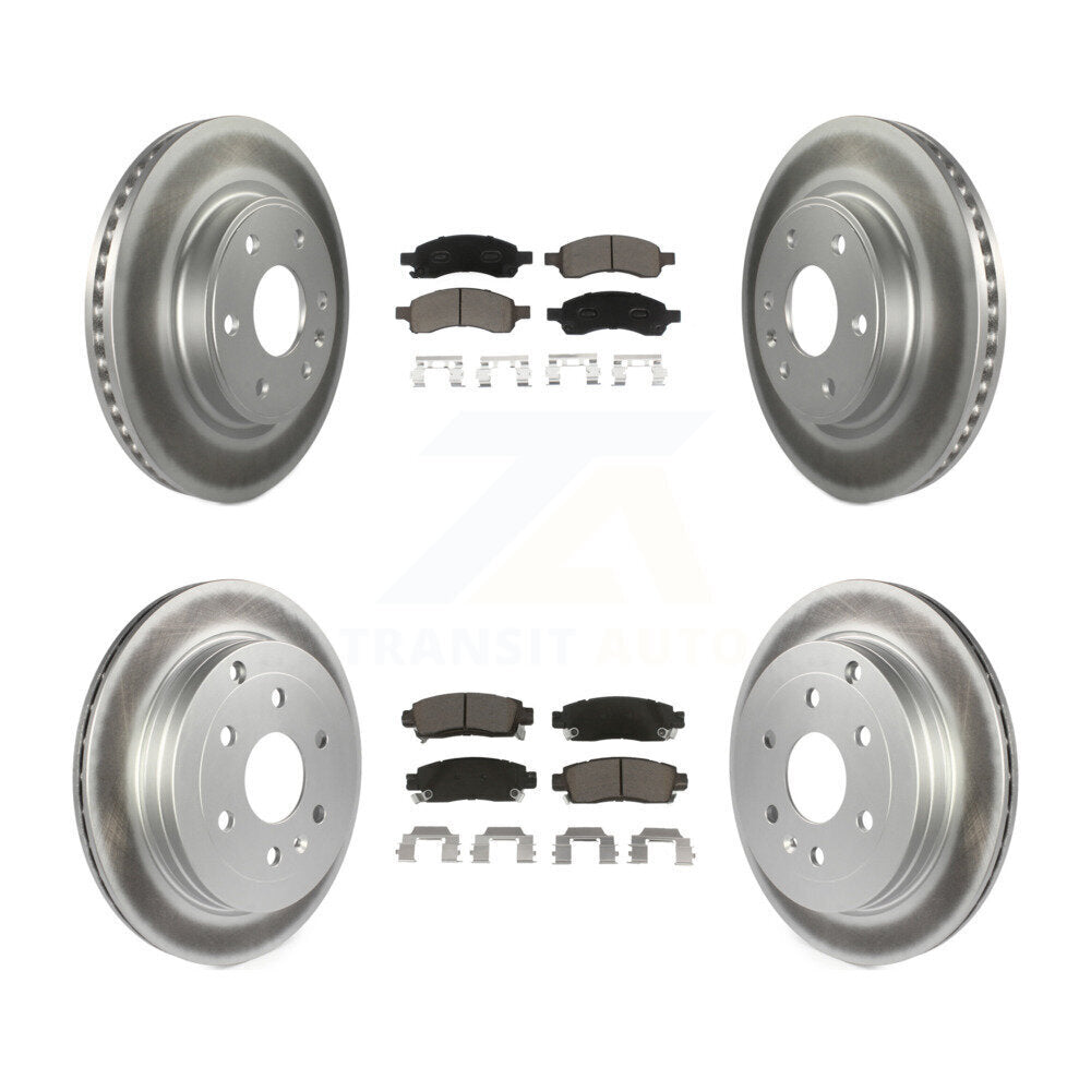 Front Rear Coated Brake Rotors Ceramic Pad Kit For Chevrolet Traverse GMC Acadia