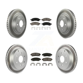 Front Rear Coated Brake Rotors Ceramic Pad Kit For Chevrolet Traverse GMC Acadia