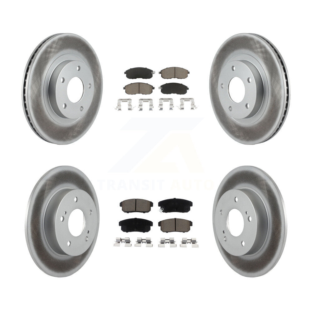 Front Rear Coat Disc Brake Rotors Ceramic Pad Kit For Nissan Maxima INFINITI I35