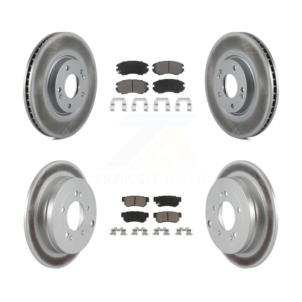 [Front+Rear] 2006-2009 Hyundai Azera Premium Coated Rotors & Ceramic Pads Brake Kit For Max Braking