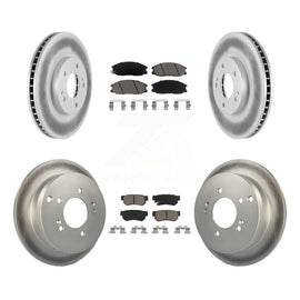 Front Rear Coated Disc Brake Rotors And Ceramic Pads Kit For Hyundai Santa Fe