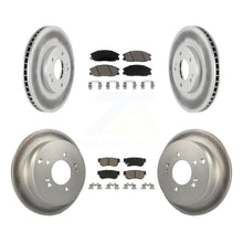 Charger l'image dans la galerie, Front Rear Coated Disc Brake Rotors And Ceramic Pads Kit For Hyundai Santa Fe
