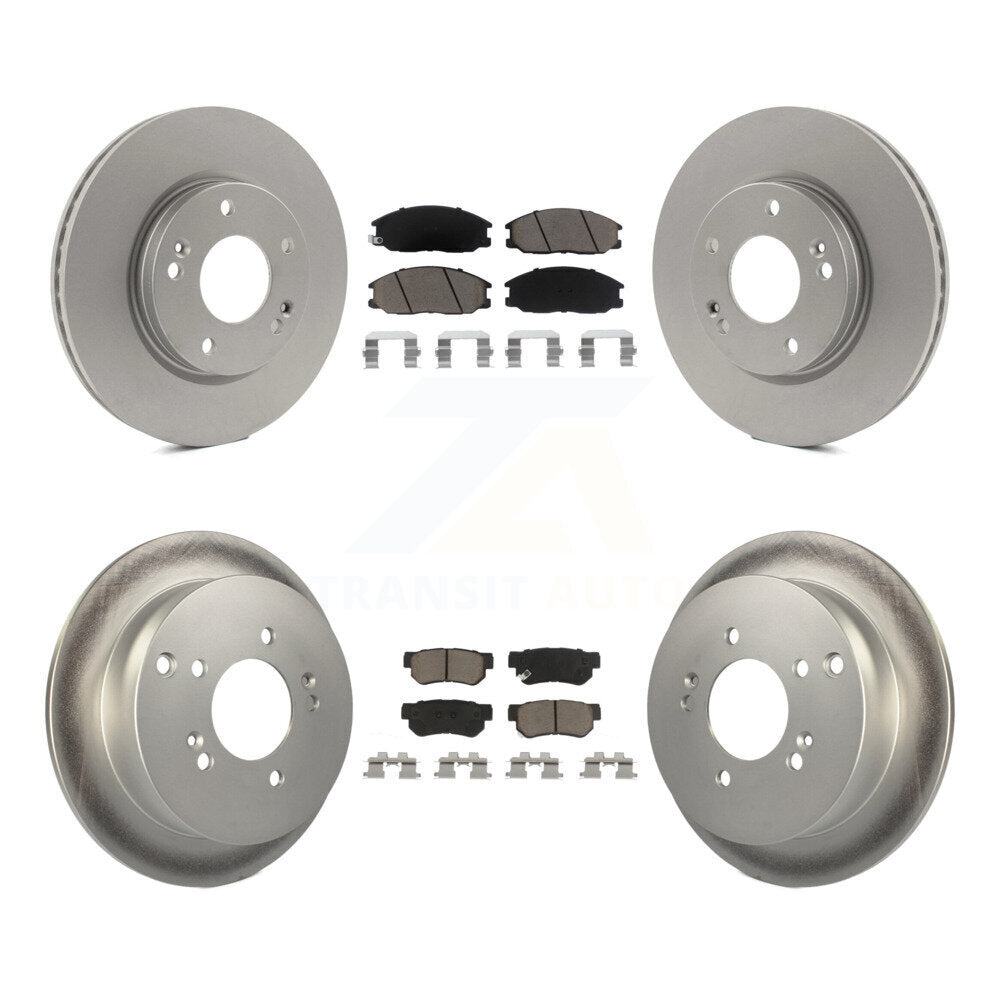 Front Rear Coated Disc Brake Rotors And Ceramic Pads Kit For Hyundai Santa Fe