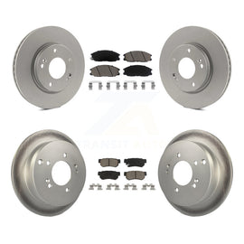 Front Rear Coated Disc Brake Rotors And Ceramic Pads Kit For Hyundai Santa Fe