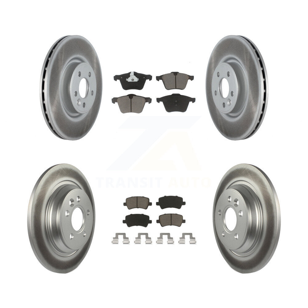 Front Rear Coated Disc Brake Rotors And Ceramic Pads Kit For Volvo S60 V70