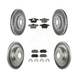 Front Rear Coated Disc Brake Rotors And Ceramic Pads Kit For Volvo S60 V70