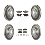 Front Rear Coated Disc Brake Rotors And Ceramic Pads Kit For Volvo S60