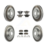 Front Rear Coated Disc Brake Rotors And Ceramic Pads Kit For Volvo V70