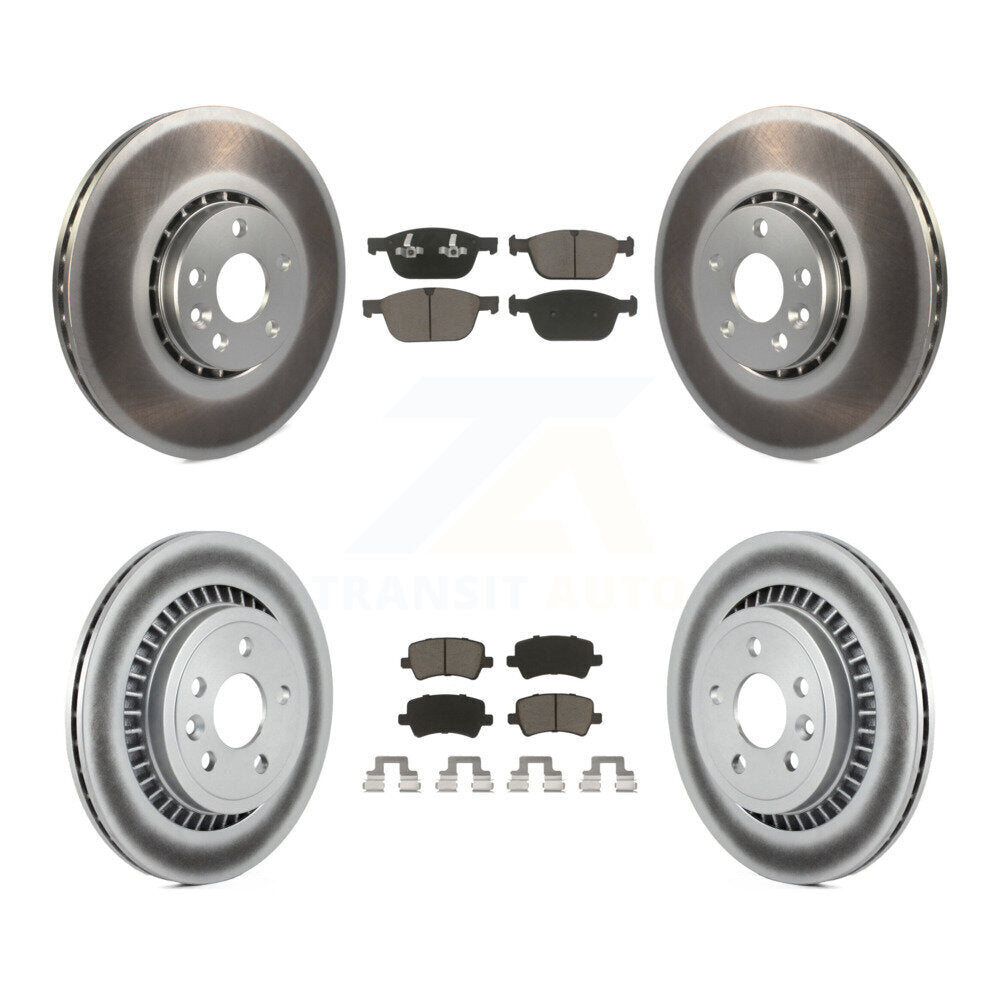 [Front+Rear] 2010-2015 Volvo XC60 Premium Coated Rotors & Ceramic Pads Brake Kit For Max Braking