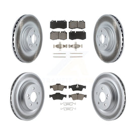 Front Rear Coated Brake Rotors Ceramic Pad Kit For Mercedes-Benz S550 SL550 S600