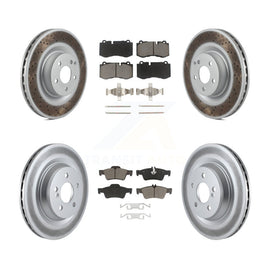 Front Rear Coated Brake Rotors Ceramic Pad Kit For Mercedes-Benz S550 SL550 S600