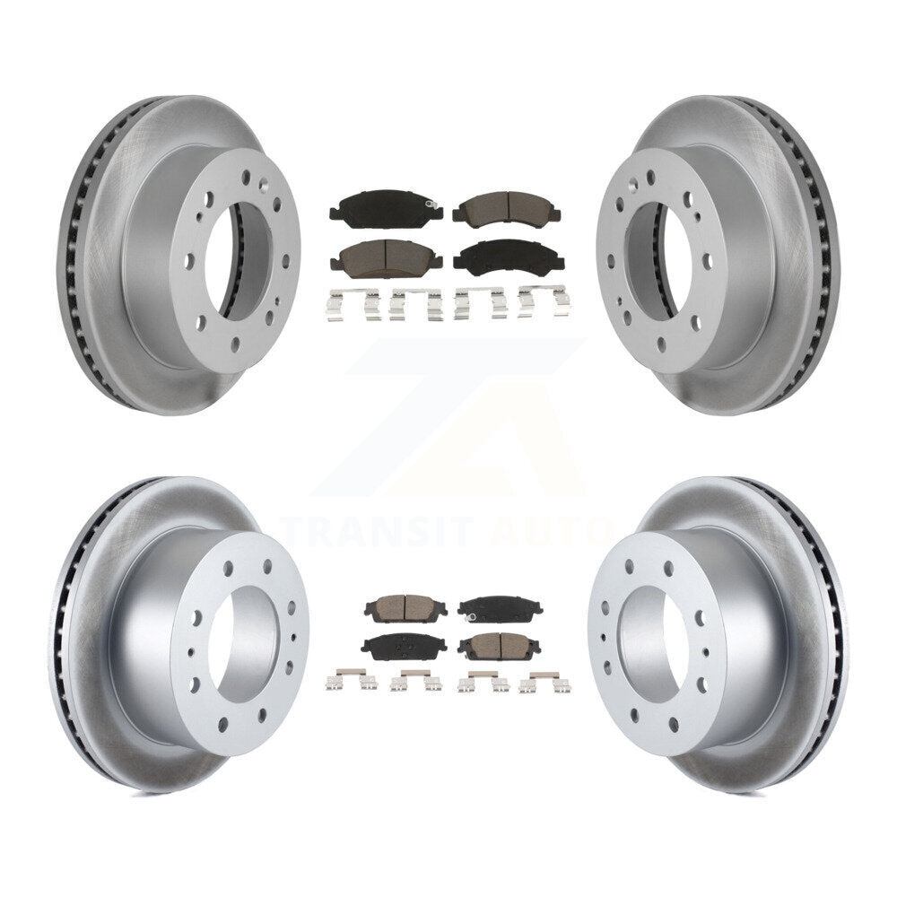 Front Rear Coated Disc Brake Rotors And Ceramic Pads Kit For Chevrolet Suburban
