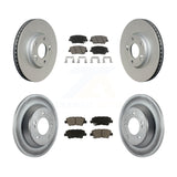 Front Rear Coated Disc Brake Rotors And Ceramic Pads Kit For Kia Rondo