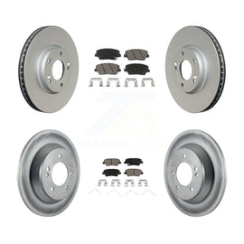 Front Rear Coated Disc Brake Rotors And Ceramic Pads Kit For Kia Rondo
