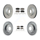 Front Rear Coated Disc Brake Rotors And Ceramic Pads Kit For Kia Rondo