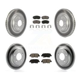 Front Rear Coated Disc Brake Rotors And Ceramic Pads Kit For Kia Optima