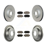Front Rear Coated Disc Brake Rotors And Ceramic Pads Kit For Hyundai Veloster