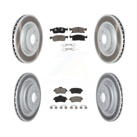 Front Rear Coated Disc Brake Rotors And Ceramic Pad Kit For Mercedes-Benz GLE400